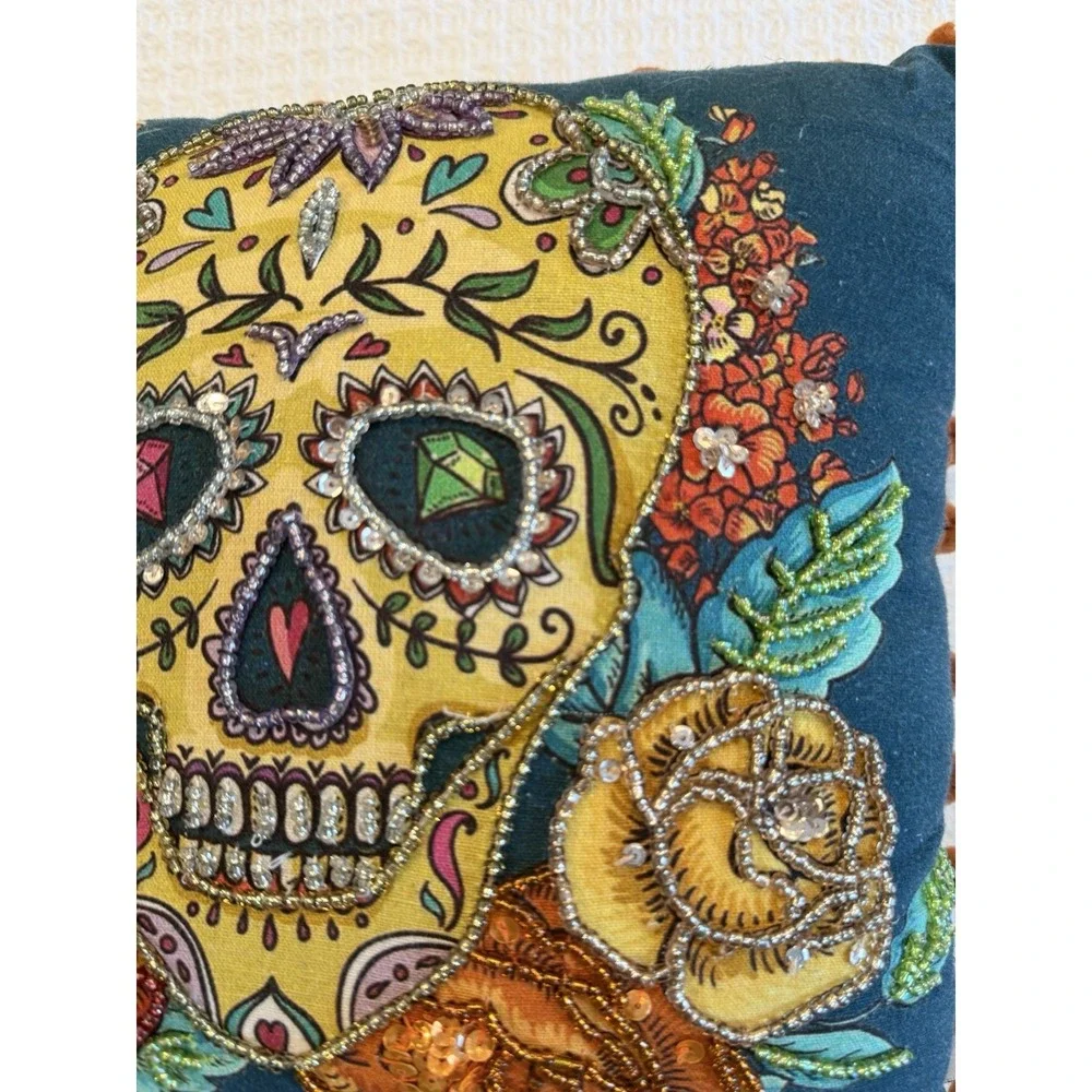 Mortar & Bone Halloween Sugar Skulls Day of the Dead Beaded 12
